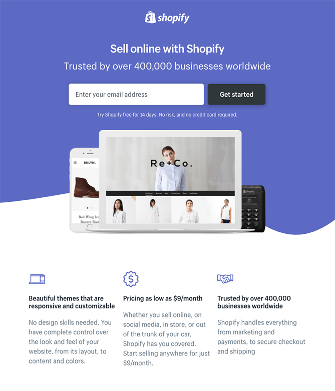 Why Landing Pages Are Crucial To Your Marketing Strategy - - Quinn Marketing shopify-landing-page-example