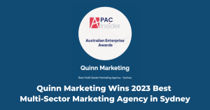 Quinn Marketing Wins 2023 Best Multi-Sector Marketing Agency in Sydney